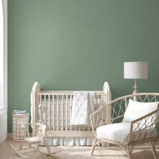 Pretty Sage Green Ditsy Daisy Simple Floral Wallpaper