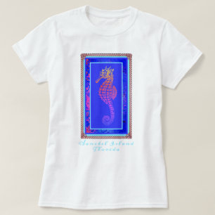 Pretty Sanibel Island Florida Colourful Seahorse T T-Shirt