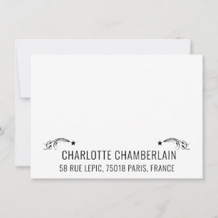 Pretty Sans Serif Name Decorative Shooting Stars Card