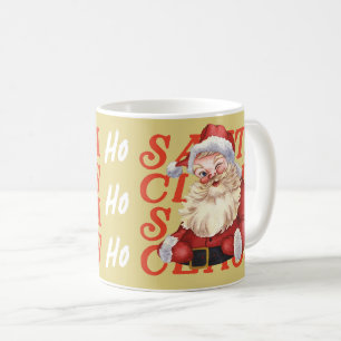 Pretty Santa Claus Cool text Red Traditional Coffee Mug