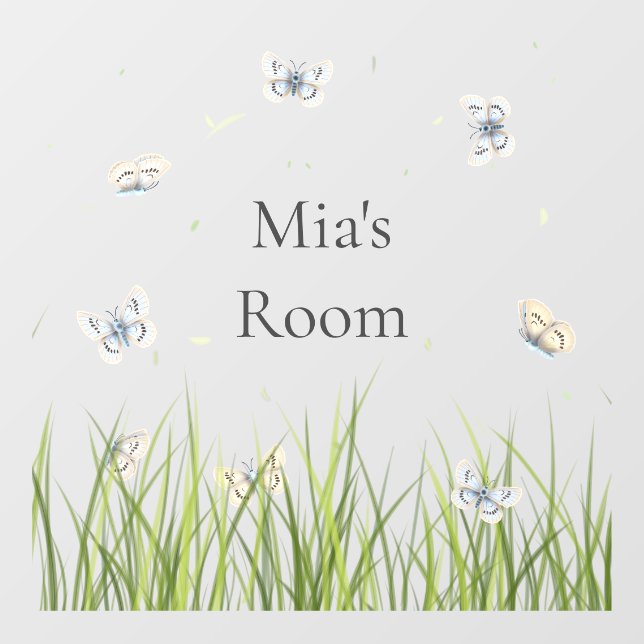 Pretty Scarce Blue Butterflies Personalised Door & Window Cling (Sheet)