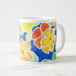 Pretty Scarlet and Yellow Nasturtiums Jumbo Mug