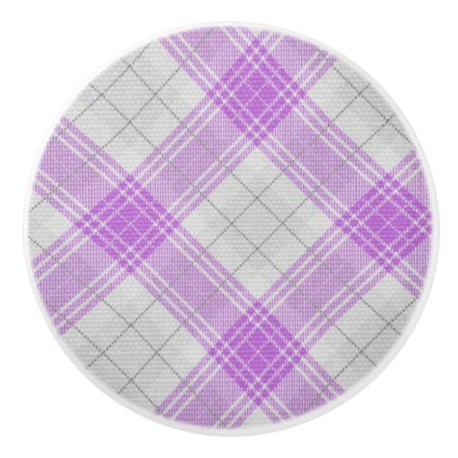 Pretty scottish pattern tartan purple texture      ceramic knob (Front)