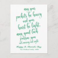 Pretty Script Old Irish Blessing St. Patrick's Day