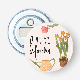 Pretty Script Plant Grow Bloom Tulip Bottle Opener