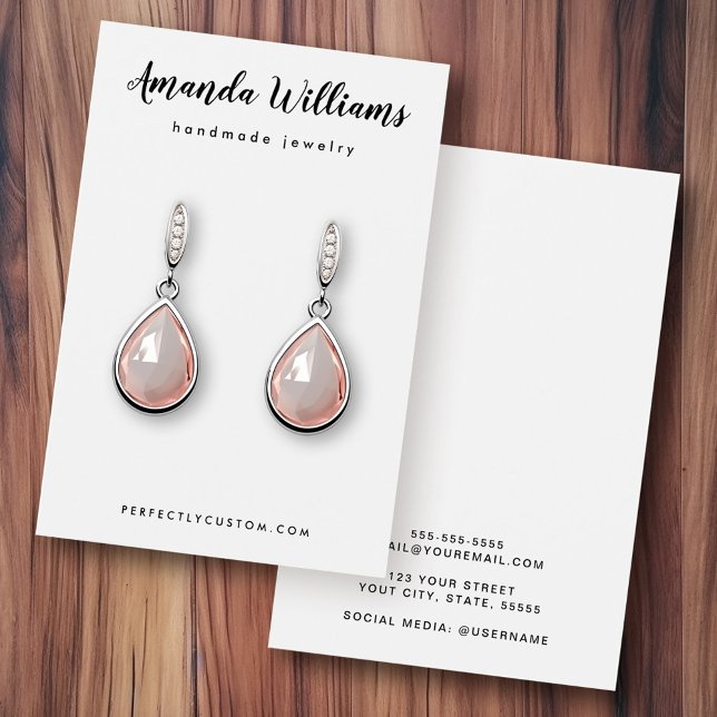 Pretty script white earring display cards (Pretty script white earring display cards)