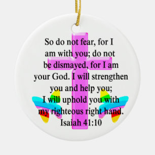 PRETTY SCRIPTURE ISAIAH 41:10 DESIGN CERAMIC TREE DECORATION