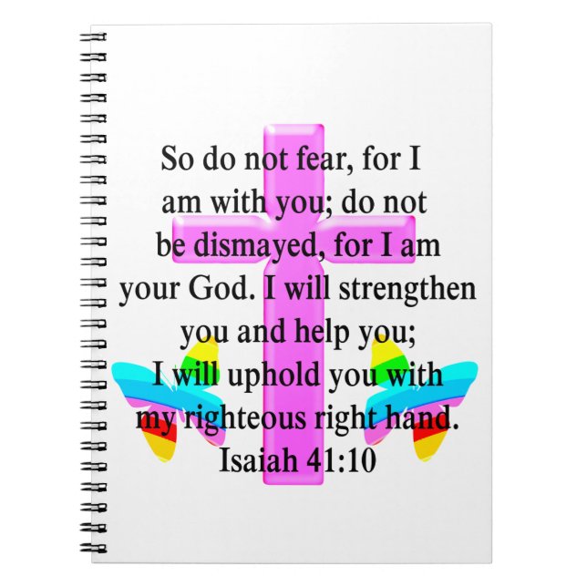 PRETTY SCRIPTURE ISAIAH 41:10 DESIGN NOTEBOOK (Front)