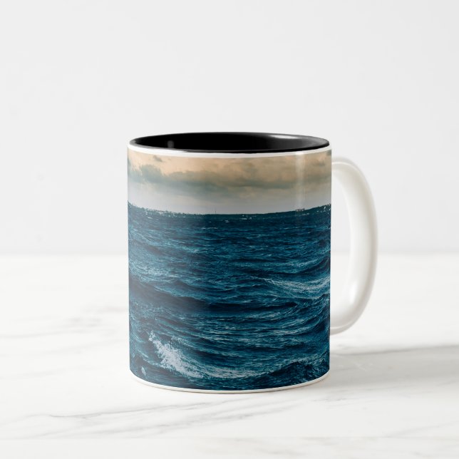 Pretty Sea Landscape Two-Tone Coffee Mug (Front Right)