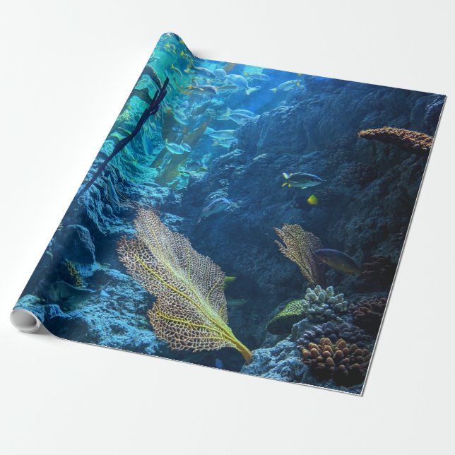 Pretty Sea Life Wrapping Paper (Unrolled)