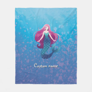 Pretty Sea Mermaid Fleece Blanket