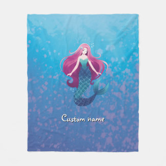 Pretty Sea Mermaid Fleece Blanket