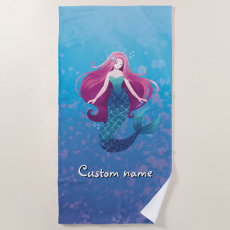 Pretty Sea Mermaid Personal Beach Towel