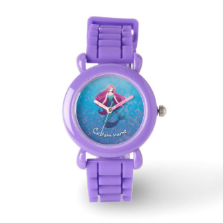 Pretty Sea Mermaid Personalised Watch for Girls