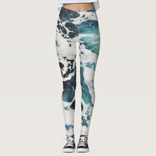 Pretty Sea Waves Leggings (Front)