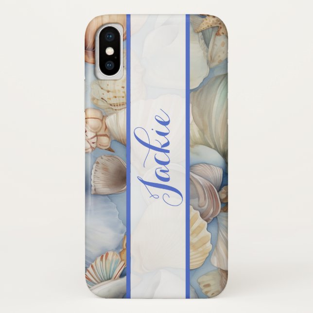 Pretty Seashells background  Case-Mate iPhone Case (Back)