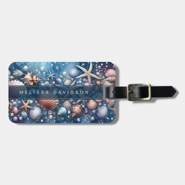 Pretty Seashells Luggage Tag (Front Horizontal)