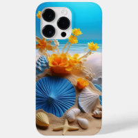 PRETTY SEASHELLS ON A SANDY BEACH BY THE OCEAN