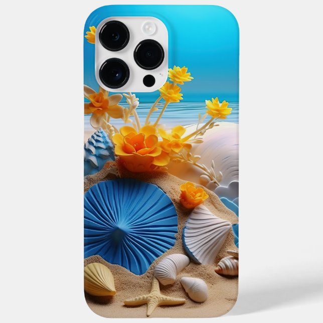 PRETTY SEASHELLS ON A SANDY BEACH BY THE OCEAN Case-Mate iPhone CASE (Back)