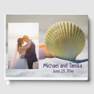 Pretty Seashells on the Beach Wedding Guest Book