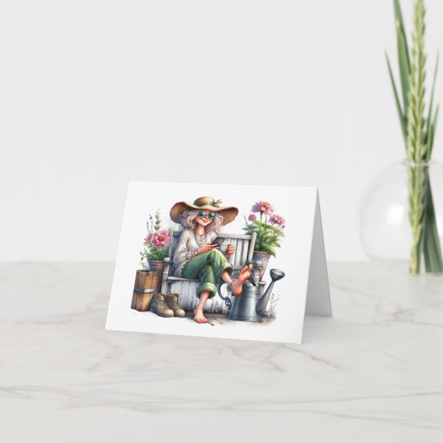 Pretty Senior Lady  Note Card (Front)