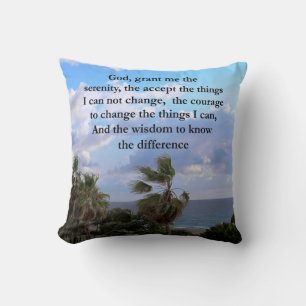 PRETTY SERENITY PRAYER PALM TREE PHOTO DESIGN CUSHION