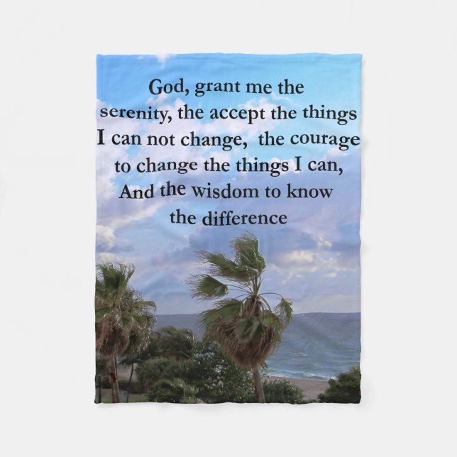 PRETTY SERENITY PRAYER PALM TREE PHOTO DESIGN FLEECE BLANKET (Front)