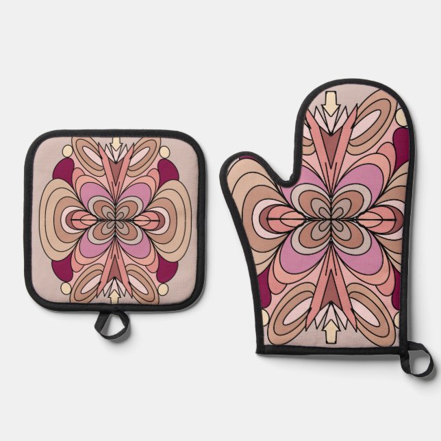Pretty shades Oven Mitt & Pot Holder  Set (Front)