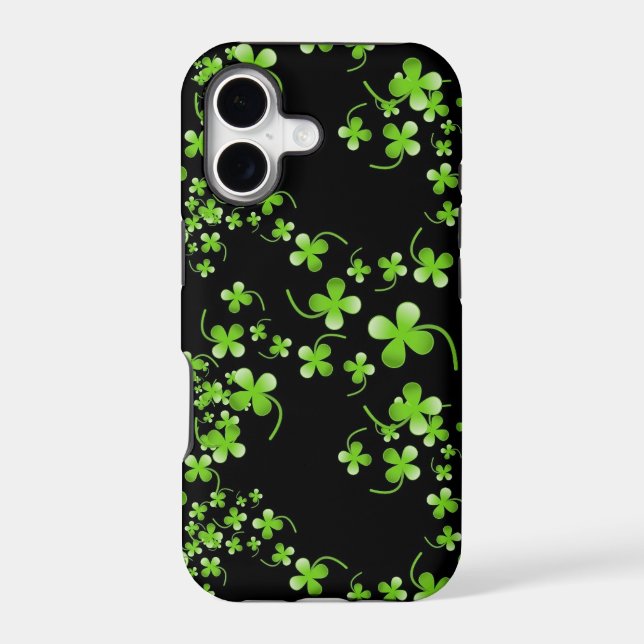 Pretty Shamrock pattern, green on black accessory (Back)