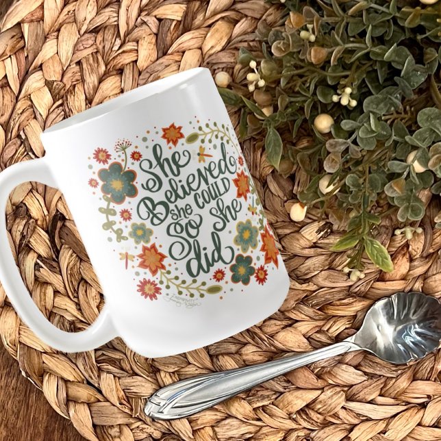 Pretty She Believed She Could Quote Inspirivity Coffee Mug (Creator Uploaded)