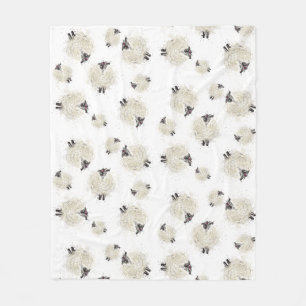 Pretty sheep fleece blanket