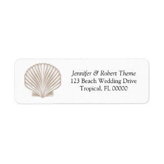 Pretty Shell Beach Wedding Invitation Mail Label