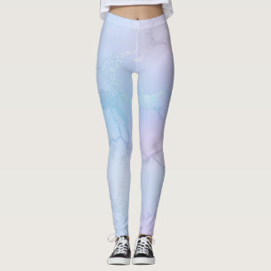 Pretty Shimmery Pastel Lavender Blue Pink Leggings