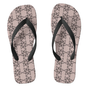 Pretty Shiny Purple Modern Flowery Pattern Flip Flops
