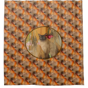 Pretty Siamese Cat Animal Pattern  Shower Curtain