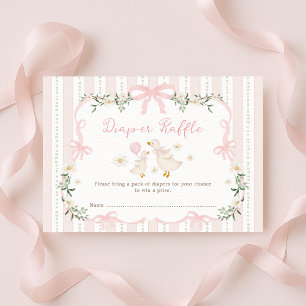 Pretty Silly Goose Coquette Bow Diaper Raffle Enclosure Card