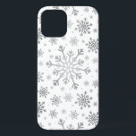 Pretty Silver Christmas Snowflakes on Winter White iPhone 12 Pro Case<br><div class="desc">Mixed sized pretty silver grey (grey) snowflakes are scattered throughout this Christmas seasonal pattern. This cute festive design with a crisp winter white background is sure to please any age and perfect for anyone who likes soft and delicate xmas patterns.</div>