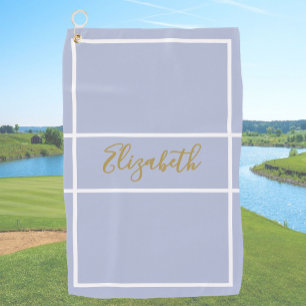 Pretty simple lilac purple custom name ladies golf towel