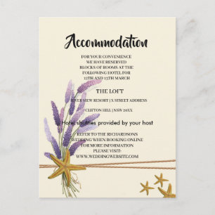 pretty Simple starfish Accommodation card