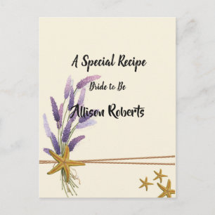 pretty Simple starfish Bridal Shower Postcard