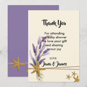 pretty Simple starfish  thank you Invitation