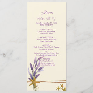 pretty Simple starfish Wedding Menu