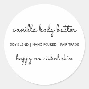 Pretty Simple White Body Butter Packaging Labels