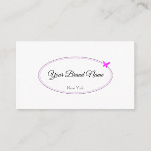 Pretty Simple White Chic Round Frame Custom Photo Business Card