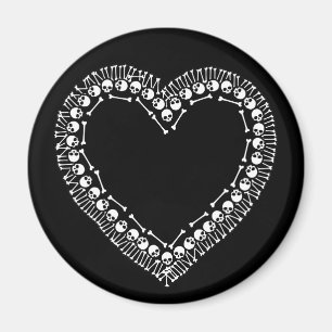 Pretty Skull Heart Magnet