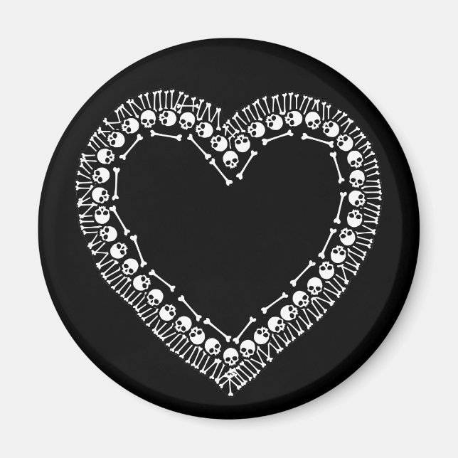 Pretty Skull Heart Magnet (Front)
