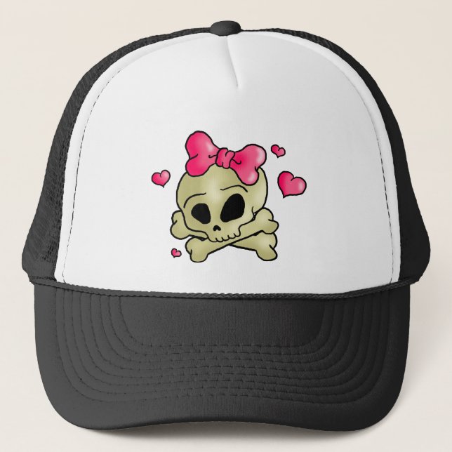 Pretty skull trucker hat (Front)