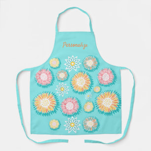Pretty Sky Blue Colour Burst Pattern Women Cooking Apron