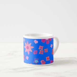 Pretty Sky Blue Flower-Power Espresso Mug