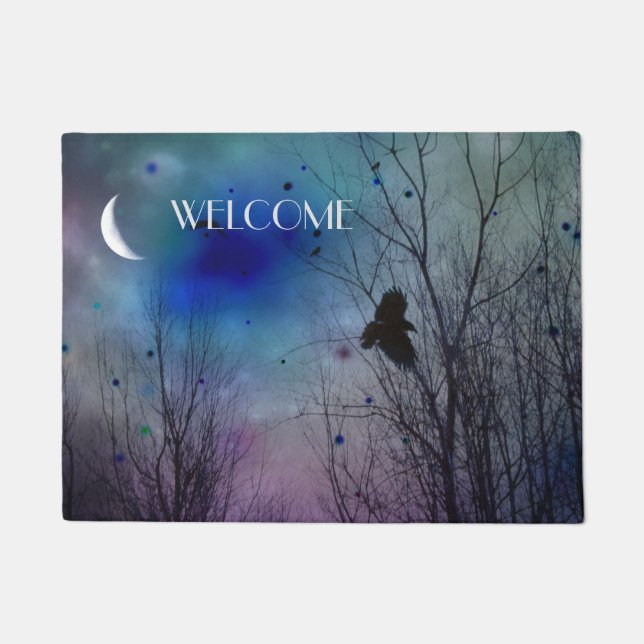Pretty Sky Raven Doormat (Front)